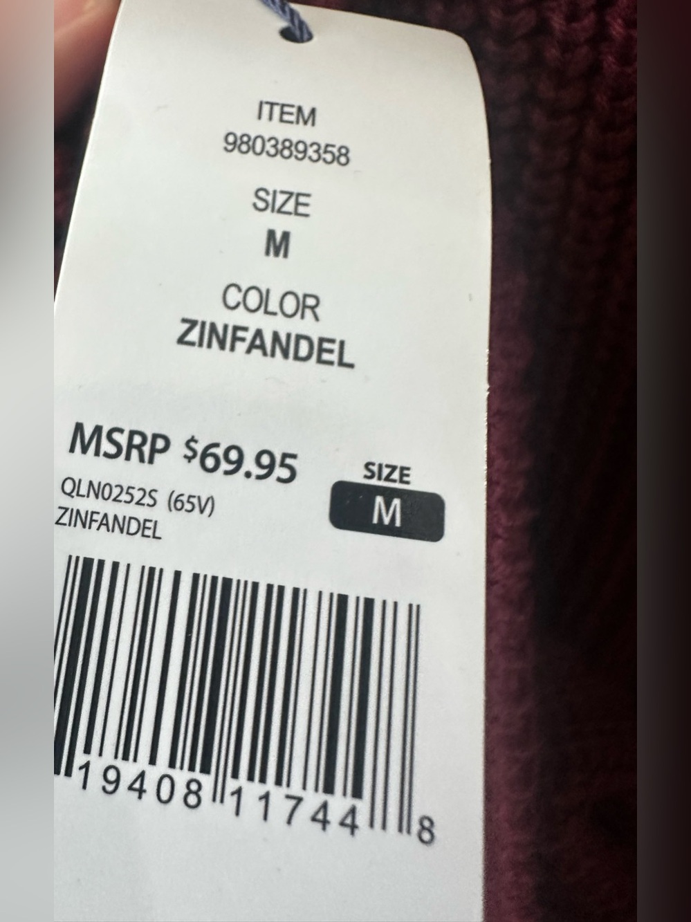 NWT GAP Soft knit. Easy, relaxed fit, Button Front Cardigan. Medium Burgundy - Picture 6 of 7